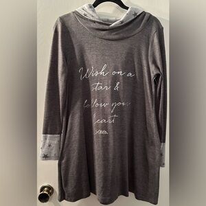 XOXO Gray hooded long top Size M
